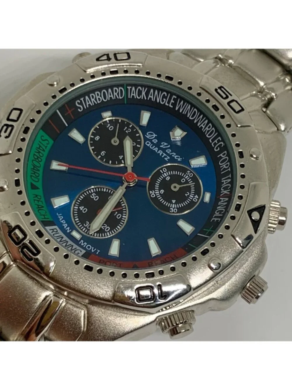 Da vanci vintage men’s watch 43mm colorful dial SilverTone tone 7.5” running